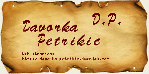 Davorka Petrikić vizit kartica